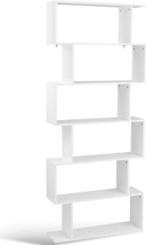 SlickBlue 6-Tier S-Shaped Bookcase Z-Shelf Style Storage Bookshelf