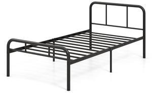 SlickBlue Twin Size Modern Metal Bed Frame with Curved Headboard and Footboard