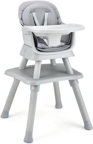 SlickBlue 6-in-1 Convertible Baby High Chair with Adjustable Removable Tray