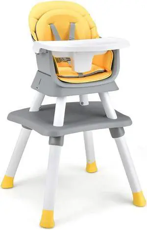 SlickBlue 6-in-1 Convertible Baby High Chair with Adjustable Removable Tray