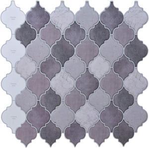 1 Sheet 12"x12" Peel and Stick Backsplash Tiles for Kitchen Self Adhesive Wall Arabesque Tile Mosaic Backsplash Sticker