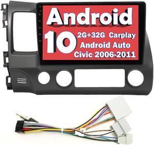 Binize Android 10 Car Stereo Compatible with CarPlay&Android Auto,10 Inch Touch Screen Car Radio Support Bluetooth,GPS Navigation,FM&AM,RDS,DSP,SWC for Honda Civic 2006-2011+Backup Camera