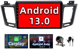 Binize Android 13 Car Radio Compatible with Toyota RAV4 2013-2018, 10 Touch Screen Car Stereo Wireless CarPlay/Android Auto & Mirroring Support with AHD Backup Camera