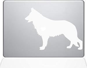 I Love My German Shepherd Vinyl Sticker, 13" Macbook Pro (2015 & Older Models), White (1381-Mac-13P-W)