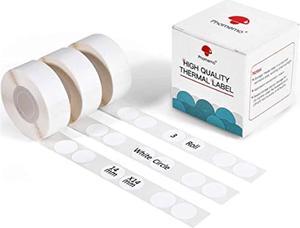 D30 Adhesive White Circle Label Paper 1/2" X 1" (14Mm X 28Mm) 220 Labels/Roll, Black On White, 3 Roll