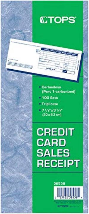 Adams Credit Card Sales Slip, 3-Part, 100 Sets Per Pack (38538)