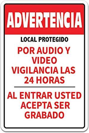 Premises Protected By 24H Camera Locales Protegidos Por Audio Y Video 24H Cámaras De Vigilancia Con Letrero  Altura De 12 Señal De Advertencia De Seguridad De La Oficina Negocio