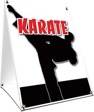 A-Frame Sidewalk Karate Sign With Graphics On Each Side | 18" X 24" Print Size