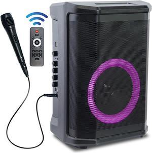 Karaoke Machine Portable Speaker Karaoke for Adult DJ Audio Equipment Bluetooth Speaker with 2 micrphone 8" woofer Pairing FM Radio PA System Support USB/TF Card, Perfect for Home Outdoor Party