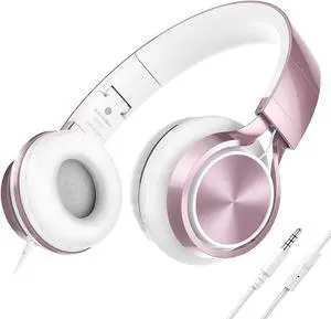 AILIHEN Kids Headphones for School with Mic Wired, 3.5mm Jack, Rose Gold | On-Ear Headsets with Microphone for Chromebook Laptop Computer, Foldable Adjustable Teen Kids, Corded for Classroom Travel AILIHEN Kids Headphones for School with Mic Wired, 3.5mm Jack, Rose Gold | On-Ear Headsets with Microphone for Chromebook Laptop Computer, Foldable Adjustable Teen Kids, Corded for Classroom Travel