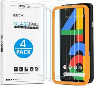 OMOTON [4 Pack] Screen Protector for Google Pixel 4a (Not Fit for 4a 5G), Scratch Resistant/Easy-Install/Bubble Free/Tempered Glass Screen Protector Compatible with Google Pixel 4a