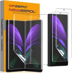 Orzero (2 Sets 4 Packs) Compatible for Samsung Galaxy Z Fold 2 5G (Not for Z Fold 3), 2 Pack Soft TPU Front Screen Protector and 2 Pack Inside Screen Protector, High Definition Bubble-Free