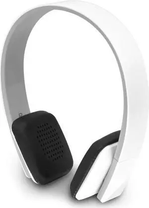 Aluratek Bluetooth Wireless Headphones with Built-in Battery, Stream Audio from iPhone, iPad, Smartphone, Tablet, PC, MAC, Laptop, White (ABH04F), Medium