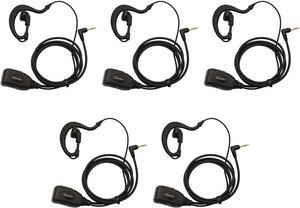 Walike Talkie Earpiece with Mic 1 Pin 2.5mm G Shape Adjustable Volume Headset Compatible with Motorola Radios Talkabout MH230R MH230TPR MR350R MS350R MT350R(5 Pack)