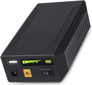 Rechargeable 12V/11000mAh 9V/14500mAh 5V/26400mAh DC Output Lithium ion Battery Pack for LED Strip and CCTV Camera, Portable Li-ion Power Bank with AC/DC Charger, Black