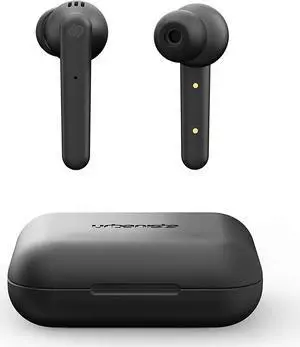 Urbanista True Wireless Earphones 20H Playtime Wireless Charging Case and Bluetooth 5.0, Noise Cancelling Earphones with Touch Controls + Built-in Mic, Compatible with Android and iOS  Paris, Black