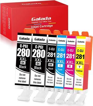 Galada Compatible Ink Cartridge Replacement for Canon 280 281 PGI280 CLI281 280XXL 281XXL Work for Canon Pixma TR7520 TR8520 TS9120 TS8320 TS6320 Printer (2PGBK 1BK 1C 1M 1Y 6Pack)