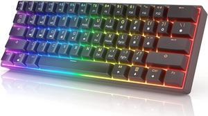 HK GAMING GK61 Mechanical Gaming Keyboard 60 Percent | 61 RGB Rainbow LED Backlit Programmable Keys | USB Wired | for Mac and Windows PC | Hotswap Gateron Optical Blue Switches | Black