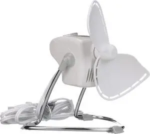 Caframo Chinook, 707CHWBX, 2-Speed Desk Fan Cage Free, Easy to Clean Soft Blades, Canadian Made, 8.8" Blade, White