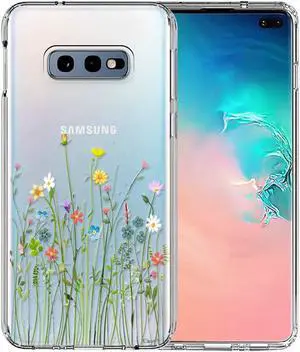 Unov Case Compatible with Galaxy S10e Case Clear with Design Soft TPU Shock Absorption Slim Embossed Pattern Protective Back Cover (Flower Bouquet)