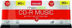 Maxell 30-Pack Music 80x / 700MB CDR Media for Audio 625335