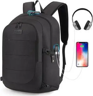 Travel Laptop Backpack Water Resistant Anti-Theft Bag with USB Charging Port and Lock 15.6 Inch Computer Business Backpacks for Women Men Work College Gift Casual Daypack