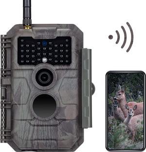 GardePro E6 Trail Camera, WiFi Blueooth, 32MP 1296p, Game Cameras with No Glow Night Vision, External Antenna, Motion Activated, Waterpoof