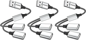 MOGOOD USB Splitter 1 in 2 Out, Braided Y-Cable for Data Transfer&Charging MOGOOD USB Splitter 1 in 2 Out, Braided Y-Cable for Data Transfer&Charging