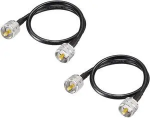 Superbat PL-259 CB Jumper Cable UHF Male to Male Low Loss RG8X Coaxial Cable PL259 Jumper for UHF Duplexer SWR Meter HAM CB Radio Antenna Analyzer Dummy Load Coax Switch Tuner 2ft 2-Pack