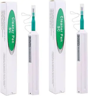 2 Packs Fiber Cleaner Fiber Optical Tools Cleaning Pen for 2.5mm SC/ST/FC Connector Optical Connector Cleaner Over 800 Cleans Fiber Endface Cleans & Optical Connector Cleans