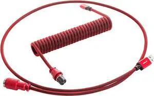 CableMod Pro Coiled Keyboard Cable (Republic Red, USB A to USB Type C, 150cm)