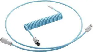 CableMod Pro Coiled Keyboard Cable (Blueberry Cheesecake, USB A to USB Type C, 150cm)