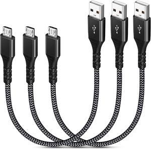 Micro USB Cable3Pack 1FTCanjoy Micro USB Android Charger Fast Charging Cable Nylon Braided Charging Cord Compatible with Samsung Galaxy S7 S6 S5 LG Sony HTC PS4 Xbox