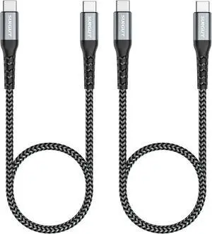 USB C to USB C 1.5FT [2Pack], S USB C Cable 60W PD Fast Charge Type C Charger Cord Compatible for Samsung Galaxy S21/S21+/S20+ Ultra, MacBook Air/Pro, iPad Pro 2020/2018, iPad Air 2020