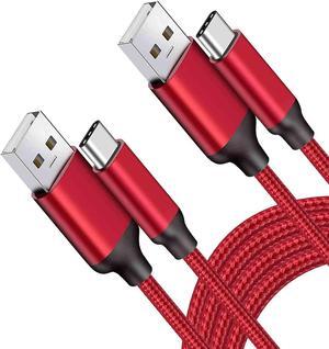 15FT 2PACK USB Type C Cable,Fast Charger,Long Charging Cord for Samsung Galaxy Note 20,S10 S10e Plus,A11 A10e A32 A50 A51 A71,LG Stylo 6 G8 G7 V60,K51,Moto One 5G Ace,Sony PS5 Controller,Red
