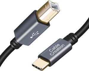 USB B to USB C Printer Cable 6.6 FT USB C to USB B Printer Cable for MacBook Pro Air USB C MIDI Cable for Yamaha Casio Digital Piano MIDI Controller DJ Controller 2M Space Grey
