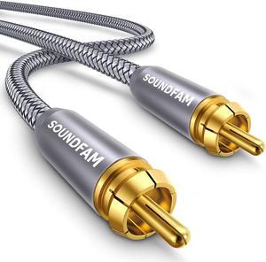 VIOY Coaxial Digital Audio Cable (3.3FT/1M), [Gold-Plated & Braided]  Subwoofer Cable RCA Male to Male HiFi 5.1 SPDIF Stereo Audio Cable for Home