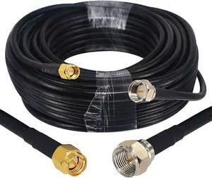 B RG58 F to SMA Cable 49.2ft F Male to SMA Male Coax Cable F Type Male Coax Cable Low loss SMA to F Type Extension Cable for RF Coaxial Cable, F Female Connector, SMA Female Connector,RF Antenna