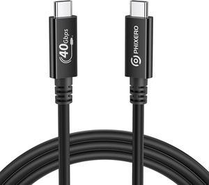 USB 4.0 Cable for Thunderbolt 4 Cable 2.62ft, PHIXERO USB C Cable 40 Gbps, with 100W Charging, Single 8K@60HZ or Dual 4k@HZ Video, Compatible with Thunderbolt 3/4 MacBookiPad ProSSDHubeGPU