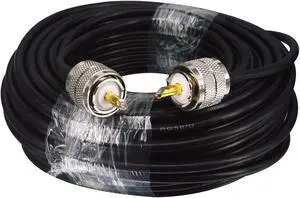 B UHF Cable RG58/U Coaxial Cable PL259 Adapter UHF Male to UHF Male Radio Antenna Cable Ham Radio Coaxial Cable Low Loss CB Coax Cable for CB Ham Radio/Antenna/Broadcast/Telecom (65.6 Feet)