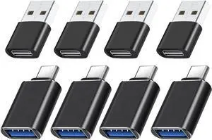 USB C to USB Adapter,Type C to USB Adapter [8 Pack] 3.0 USB Type C Male to USB Female, USB C Female to USB Male Adapter OTG Converter for Desktop, Laptops, Projector, Chargers