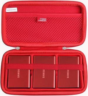H Hard Travel Case for Samsung T7 Shield  T7  T7 Touch Portable SSD 1TB 2TB 500GB USB 32 External Solid State Drive Case for 3 Hard Drives Red