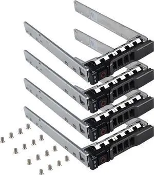 Hard Drive Tray Caddy 2.5" SSD HDD Caddy G176J 0G176J Hard Drive Bracket SAS SATA Caddy Compatible for D-ELL PowerEdge R720 R630 R730 R830 R930 T430 T440 T640 R720XD, 4 Pack - OEM