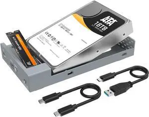Dual Bay Enclosure for M.2 NVMe SATA SSD and 2.5 3.5 inch SATA SSD HDD, External Hard Drive to USB C Adapter, 10Gbps 32TB CapacityDO NOT Support Clone