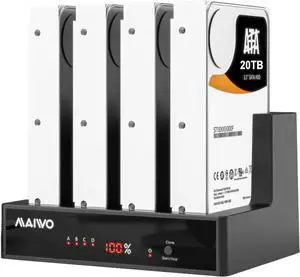 M 4 Bay USB 3.0/ eSATA Hard Drive Duplicator Dock for 2.5 & 3.5 SATA SSD HDD,with UASP Offline Cloner/Duplicator Function(4x20TB Supports) M 4 Bay USB 3.0/ eSATA Hard Drive Duplicator Dock for 2.5 & 3.5 SATA SSD HDD,with UASP Offline Cloner/Duplicator Function(4x20TB Supports)