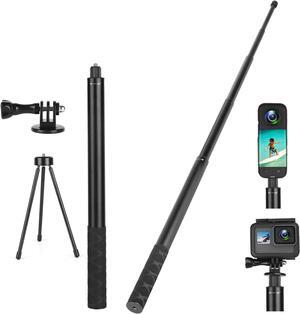 Invisible Selfie Stick for Insta360 ONE X4,X3,X2,X,One R,One RS,GO 2,GO 3/GoPro/DJI/AKASO/SJCAM Action Cameras,Extendable 61.8" / 157 cm Long Aluminum Alloy Rod with Tripod Accessory