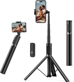 A 55 Selfie Stick Tripod, All-in-one Extendable Aluminum Phone Tripod with Rechargeable Bluetooth Remote for iPhone, Samsung, Google, LG, Sony and More, Fitting 4.7-7 inch Smartphones, Black
