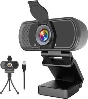 Webcam 1080p, Wide Angle Web Camera with Microphone, USB External Camera for Computer Monitor MacBook PC Laptop Desktop, HD Face Cam for Streaming