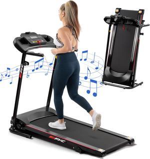 FYC Folding Treadmills for Home with Bluetooth and Incline, Portable Running Machine Electric Compact Treadmills Foldable for Exercise Home Gym Fitness Walking Jogging JK1609
