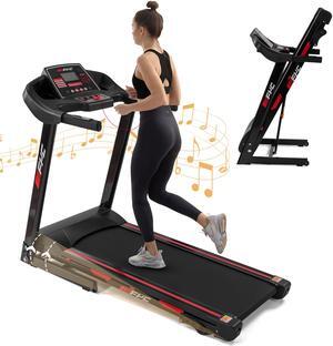 FYC Folding Treadmill for Home - 330 LBS Weight Capacity Running Machine with Incline/Bluetooth, 3.5HP 16KM/H Max Speed Foldable Electric Treadmill Easily Assembly Home Gym Workout Exercise JK88